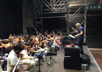 Atlantico (Roma) prove per col. sonora film su Pino Daniele, orchestra del conservatori italiani (2016)