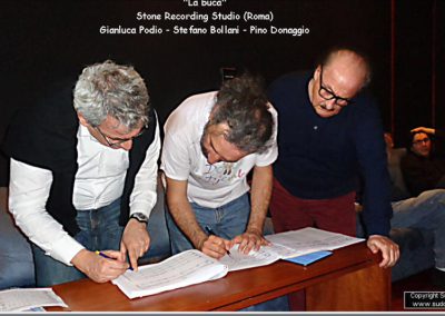 con Pino Donaggio e Stefano Bollani registrazione col. sonora "La buca" (2014) Studi Sudovest Records